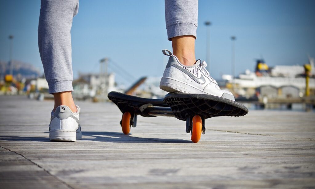 skateboard, feet, shoes