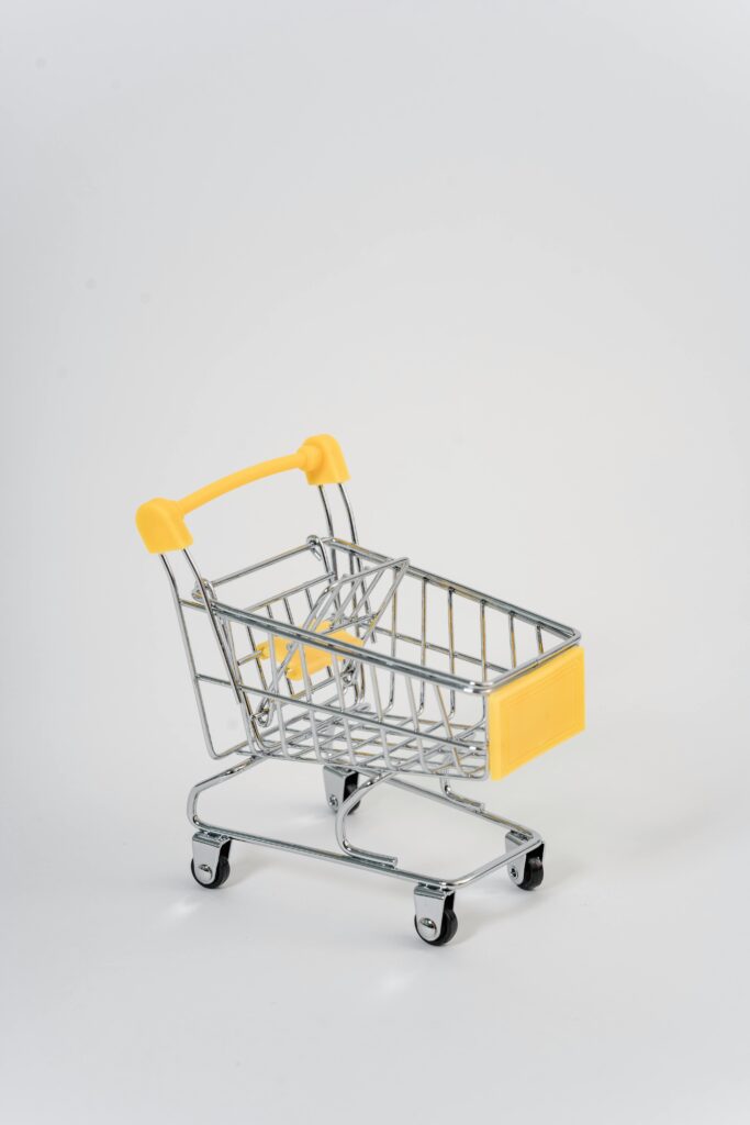 Close up of a Miniature Shopping Cart